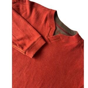 Tommy Bahama‎ Men's Orange V-Neck Long Sleeve Cotton Sweater Size L Fall